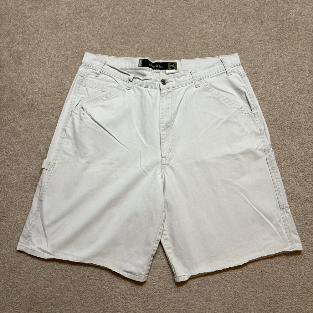 Vintage Levis Silvertab Shorts‎ Mens 36 Beige Khakis Cargo Workwear 90s Y2K